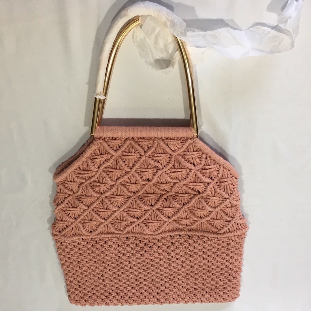 ULLA JOHNSON WOMAN   LIA CROCHETED  COTTON TOTE - Picture 2 of 7